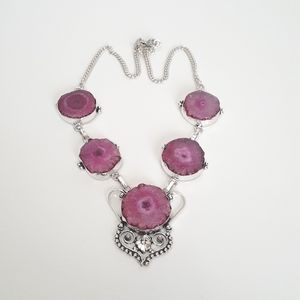Pink Solar Quartz Sterling Silver Necklace